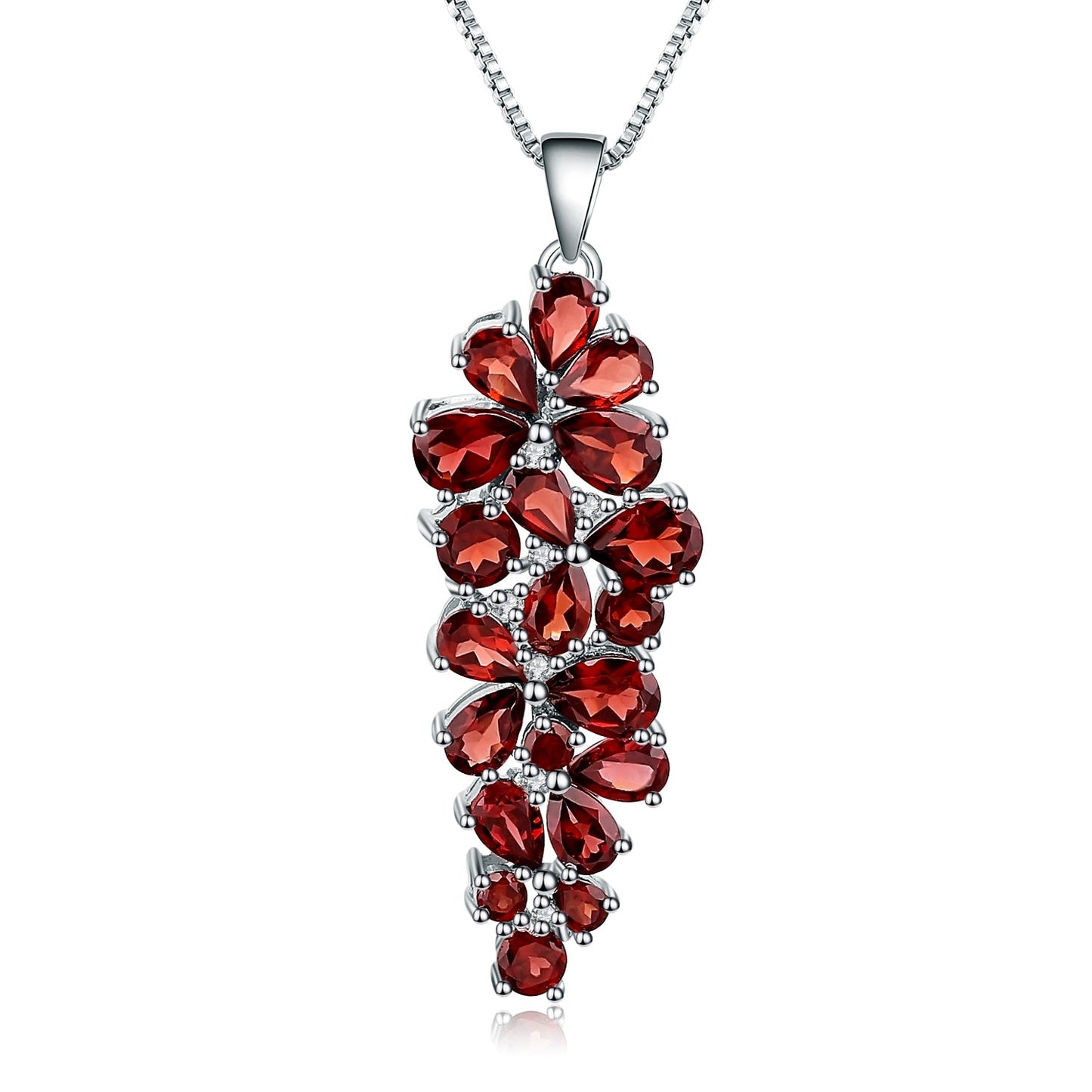 Collar con colgante de piedras preciosas GRACE en plata de ley