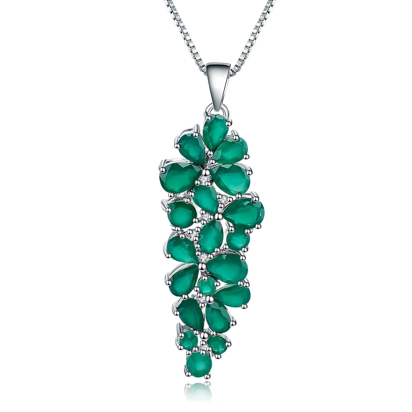 Collar con colgante de piedras preciosas GRACE en plata de ley