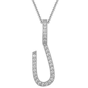 Collier avec pendentif initial en moissanite et argent sterling