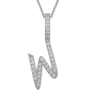 Collier avec pendentif initial en moissanite et argent sterling