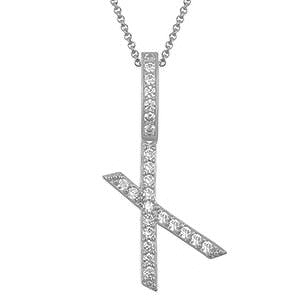 Collier avec pendentif initial en moissanite et argent sterling