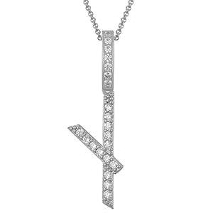 Collier avec pendentif initial en moissanite et argent sterling