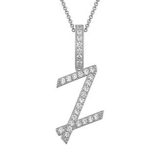 Collier avec pendentif initial en moissanite et argent sterling