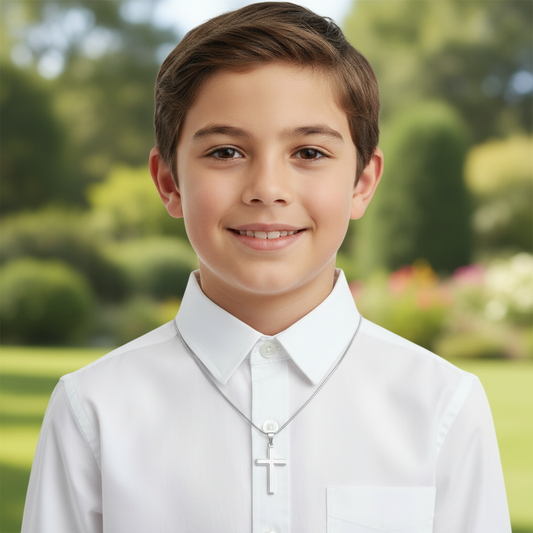 Godson On Your Baptism Personalized Cross Necklace