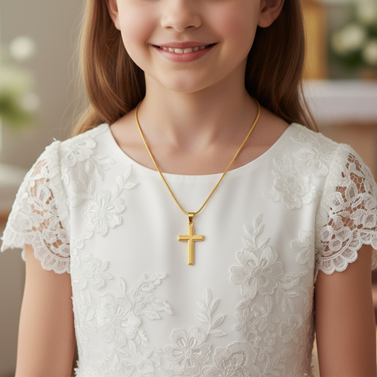 Cousin First Holy Communion Personalized Cross Necklace