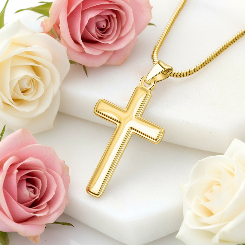 My Dear Sister Personalized Cross Necklace with Saint Gemma Galgani Quote