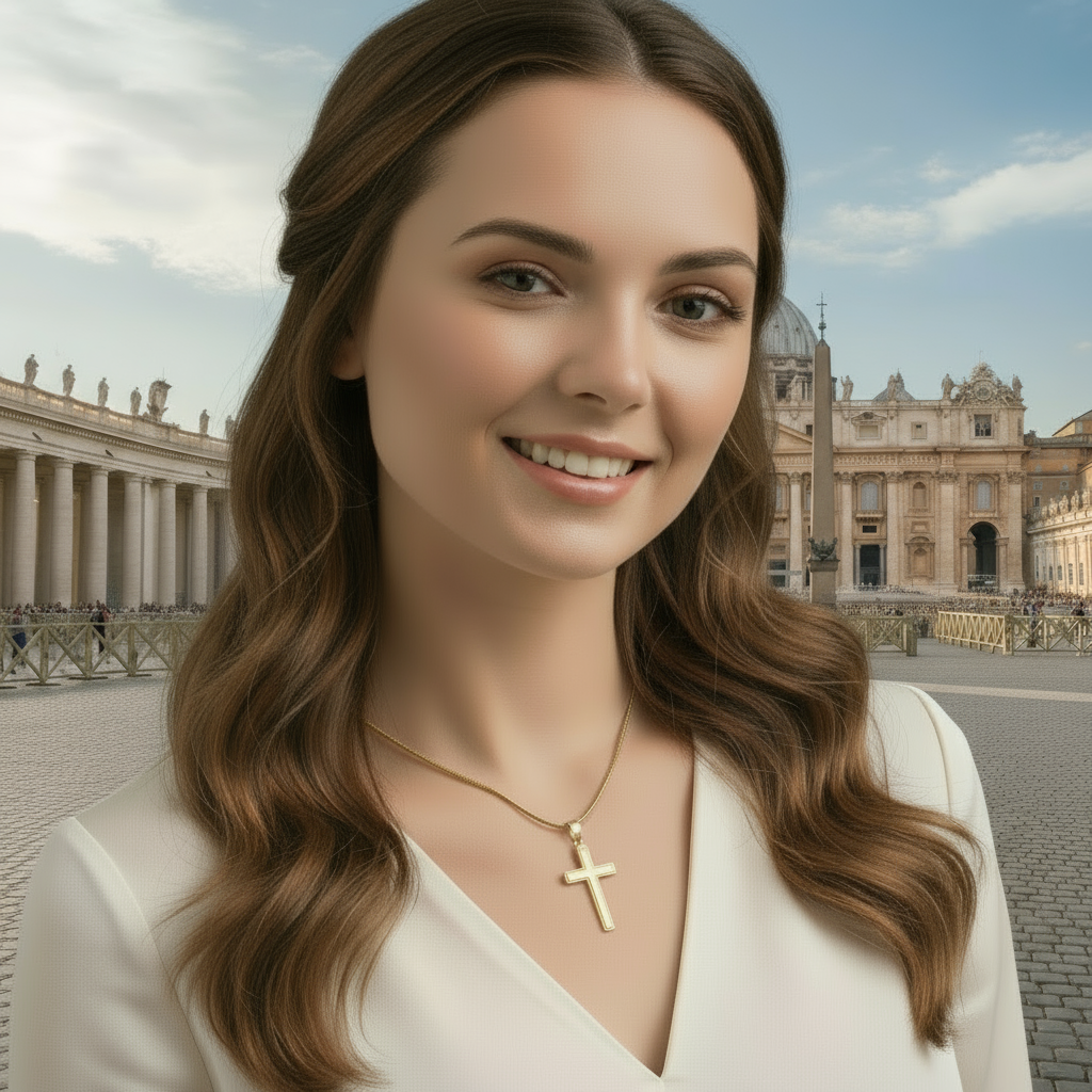 My Dear Sister Personalized Cross Necklace with Saint Gemma Galgani Quote