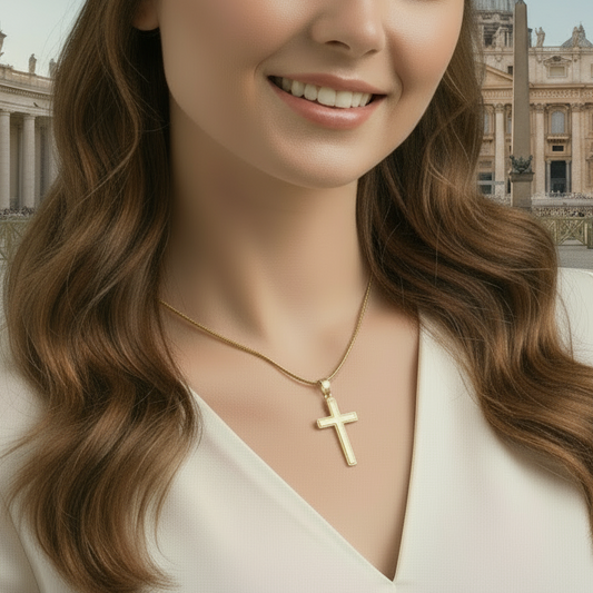 My Dear Daughter Personalized Cross Necklace with Saint Gemma Galgani Quote