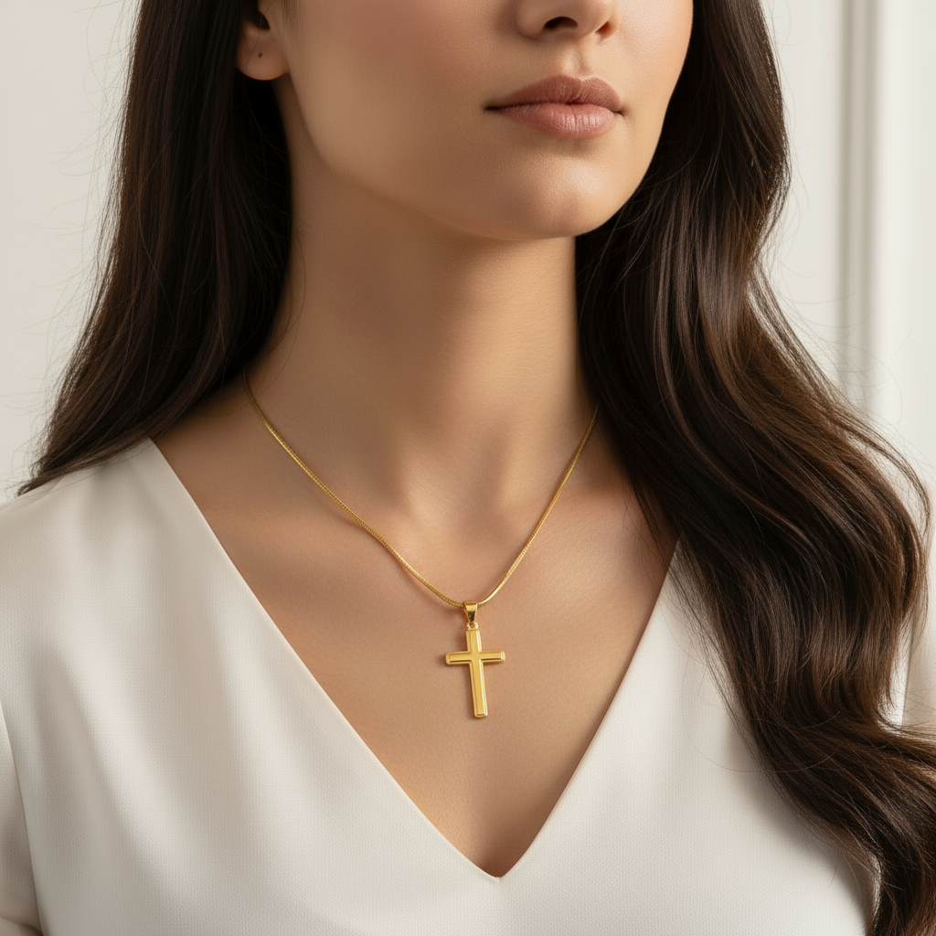 My Dear Sister Personalized Cross Necklace with Saint Gemma Galgani Quote
