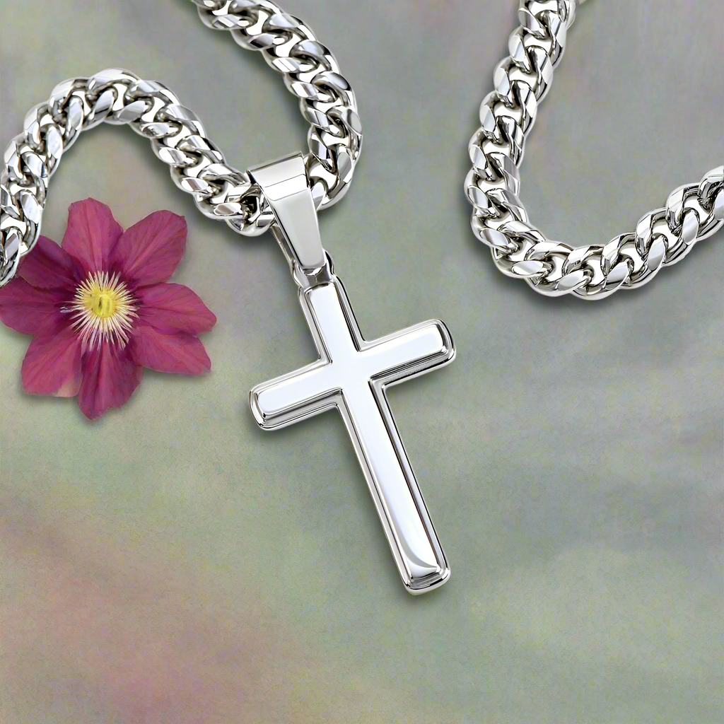 My Dear Grandson First Holy Communion Engraved Cross Necklace