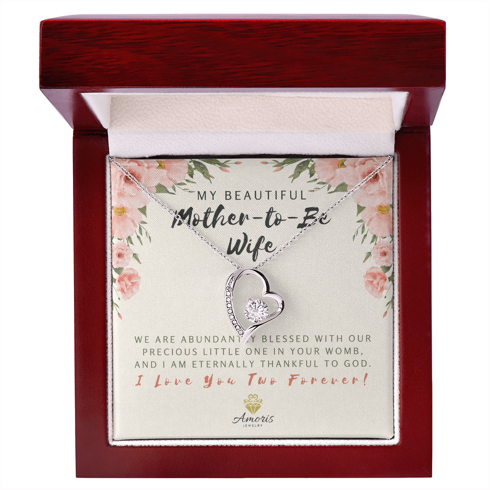 My Beautiful Mother-to-Be Wife Forever Love Necklace with Message Card
