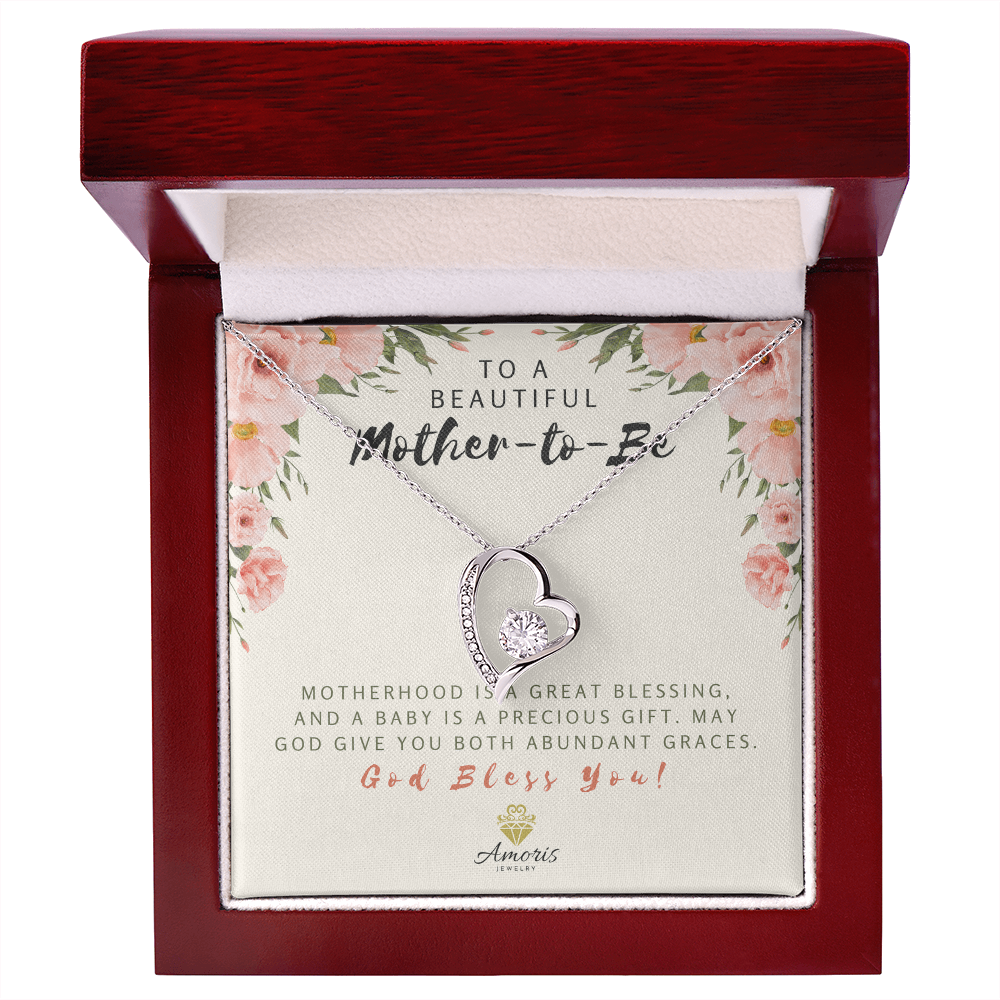 To A Beautiful Mother-to-Be Forever Love Necklace with Message Card