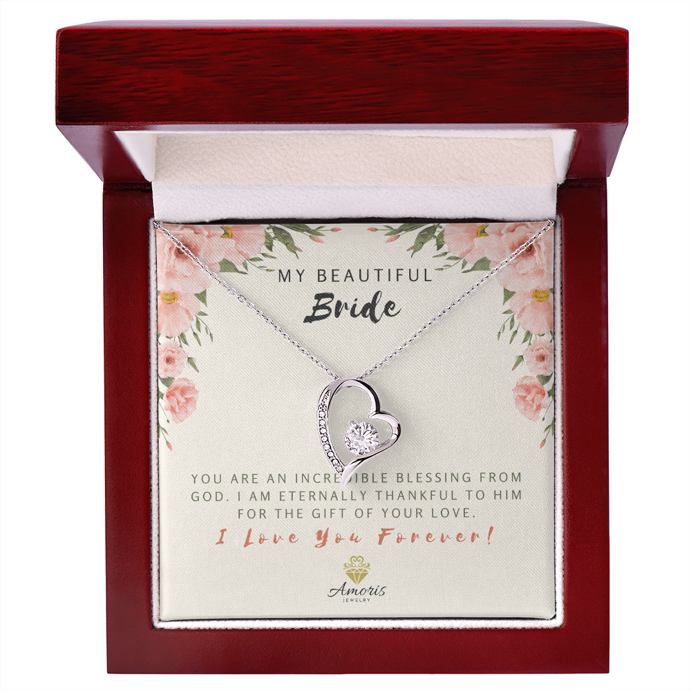 My Beautiful Bride Forever Love Necklace with Message Card