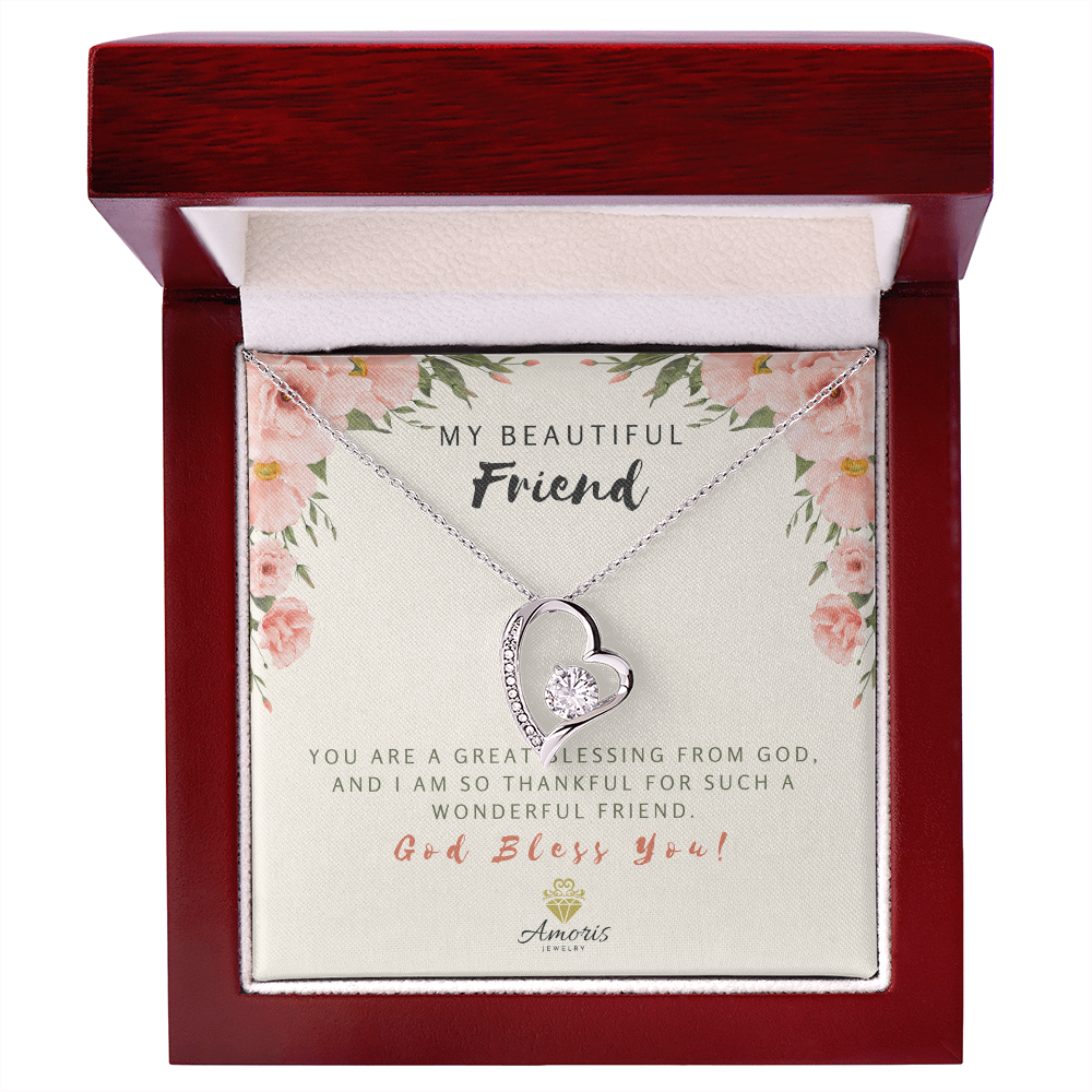 My Beautiful Friend Forever Love Necklace with Message Card