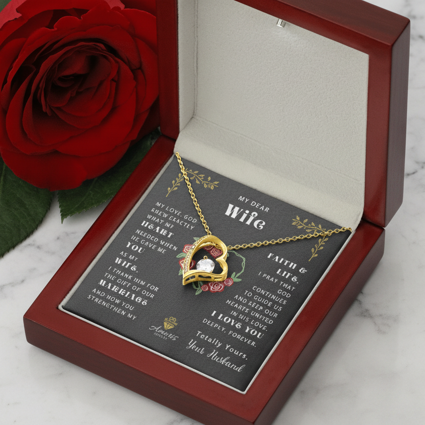 My Dear Wife "What My Heart Needed" Heart Necklace