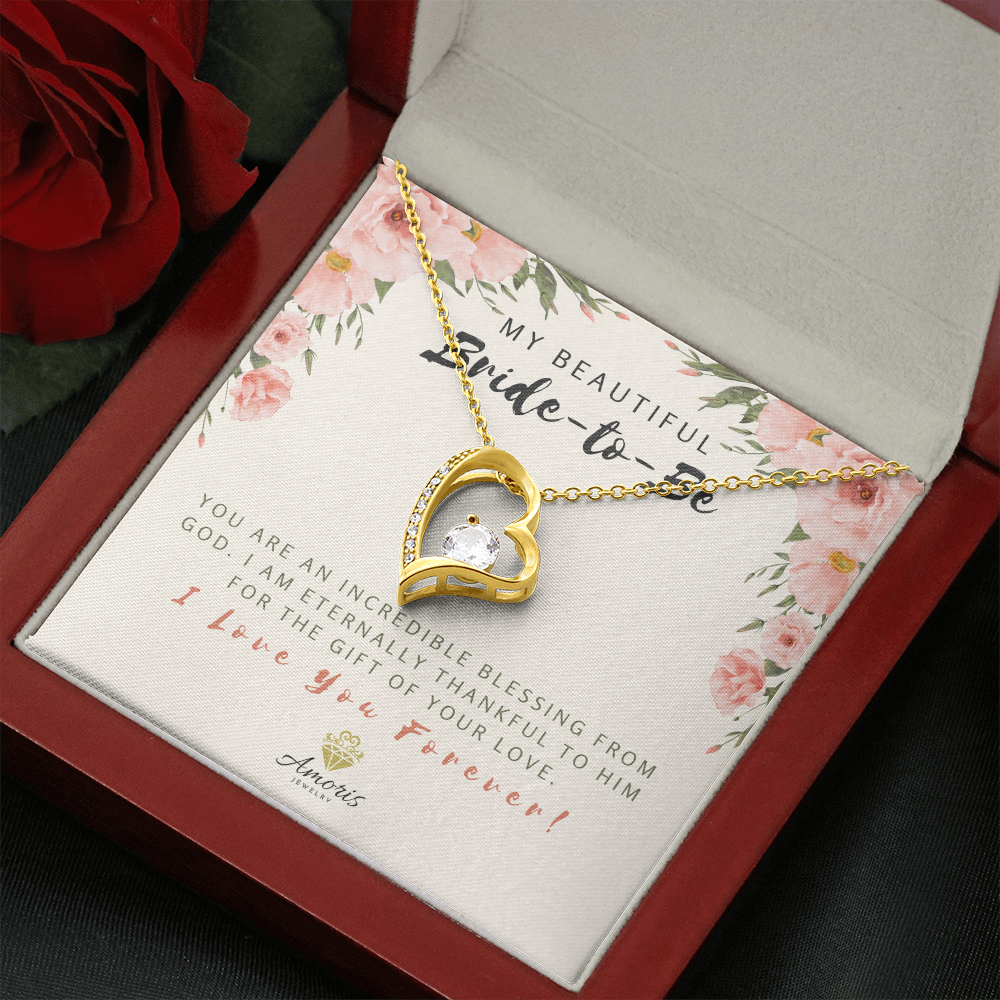My Beautiful Bride-to-Be Forever Love Necklace with Message Card