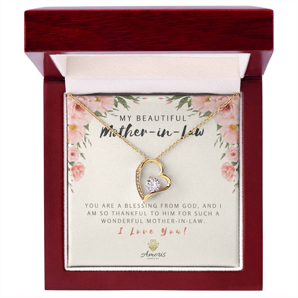 My Beautiful Mother-in-Law Forever Love Necklace with Message Card