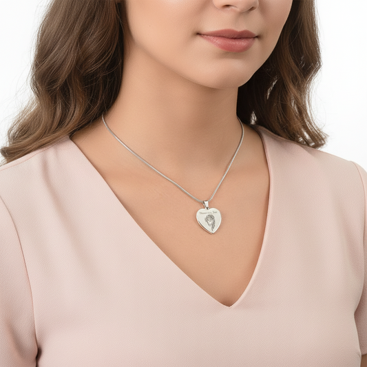 "Miserere mei, Deus" Jesus Heart Necklace with Personalized Engraving