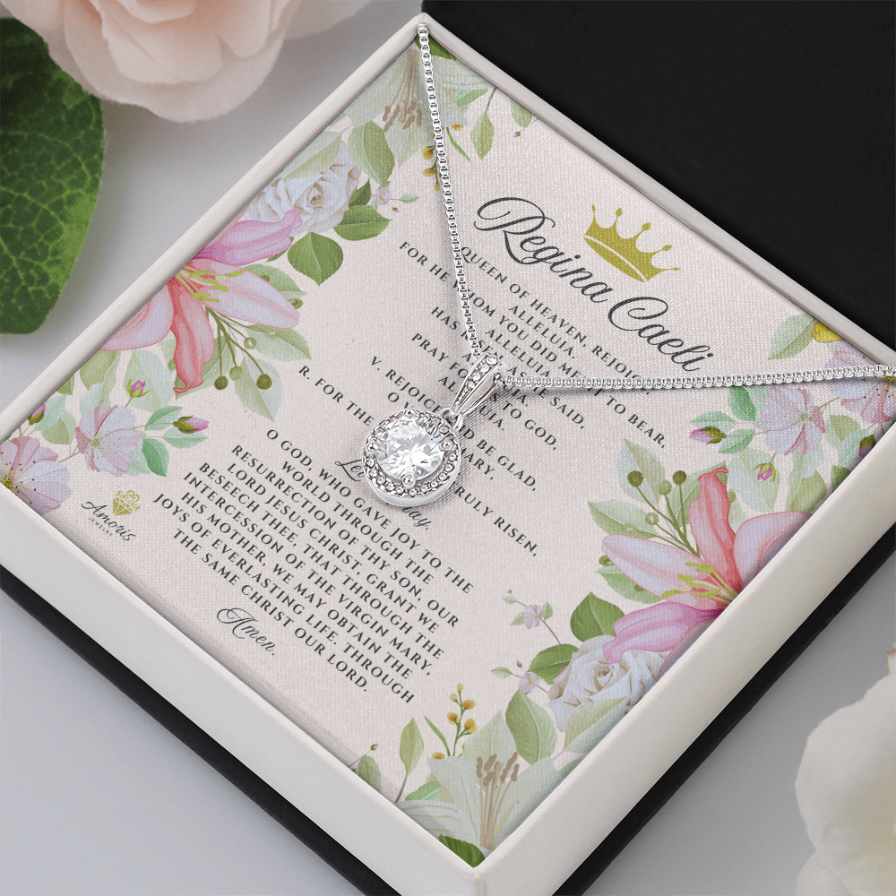 Regina Caeli Necklace with ENGLISH Prayer Card