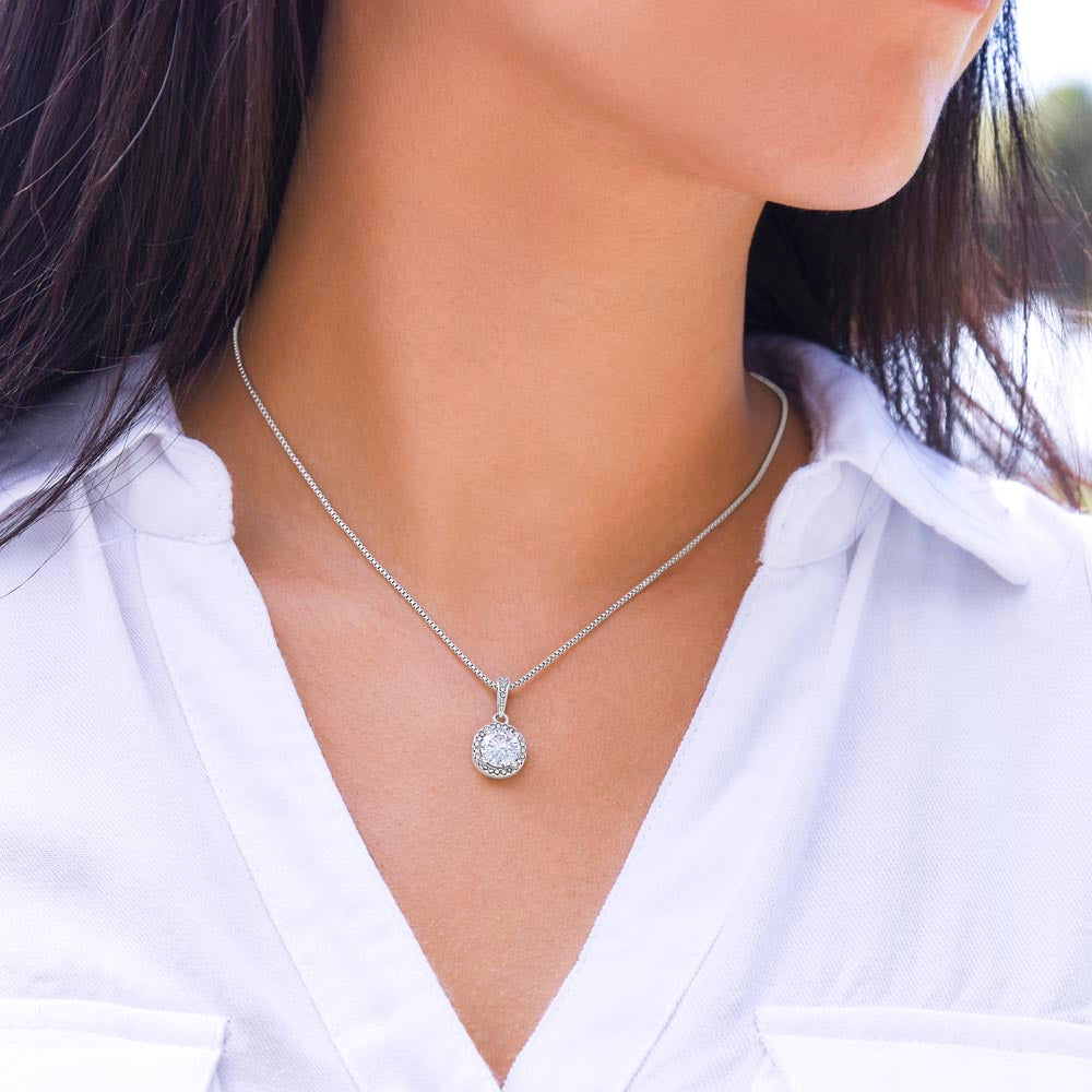 Áve María Eternal Hope Necklace with LATIN Prayer Card (with accents)