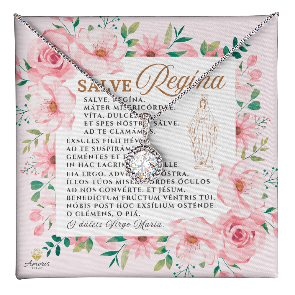 Collar Salve Regína Esperanza Eterna con Tarjeta de Oración en latín (con acentos)