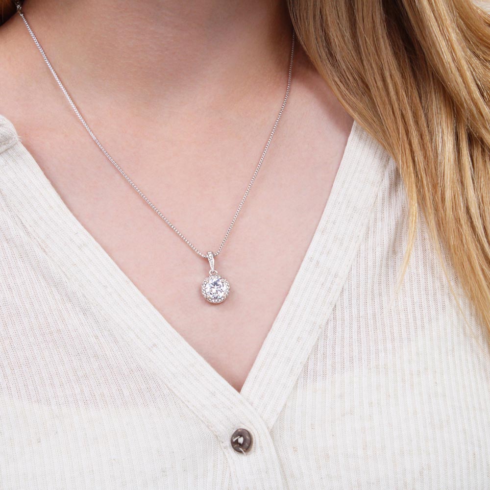 Áve María Eternal Hope Necklace with LATIN Prayer Card (with accents)
