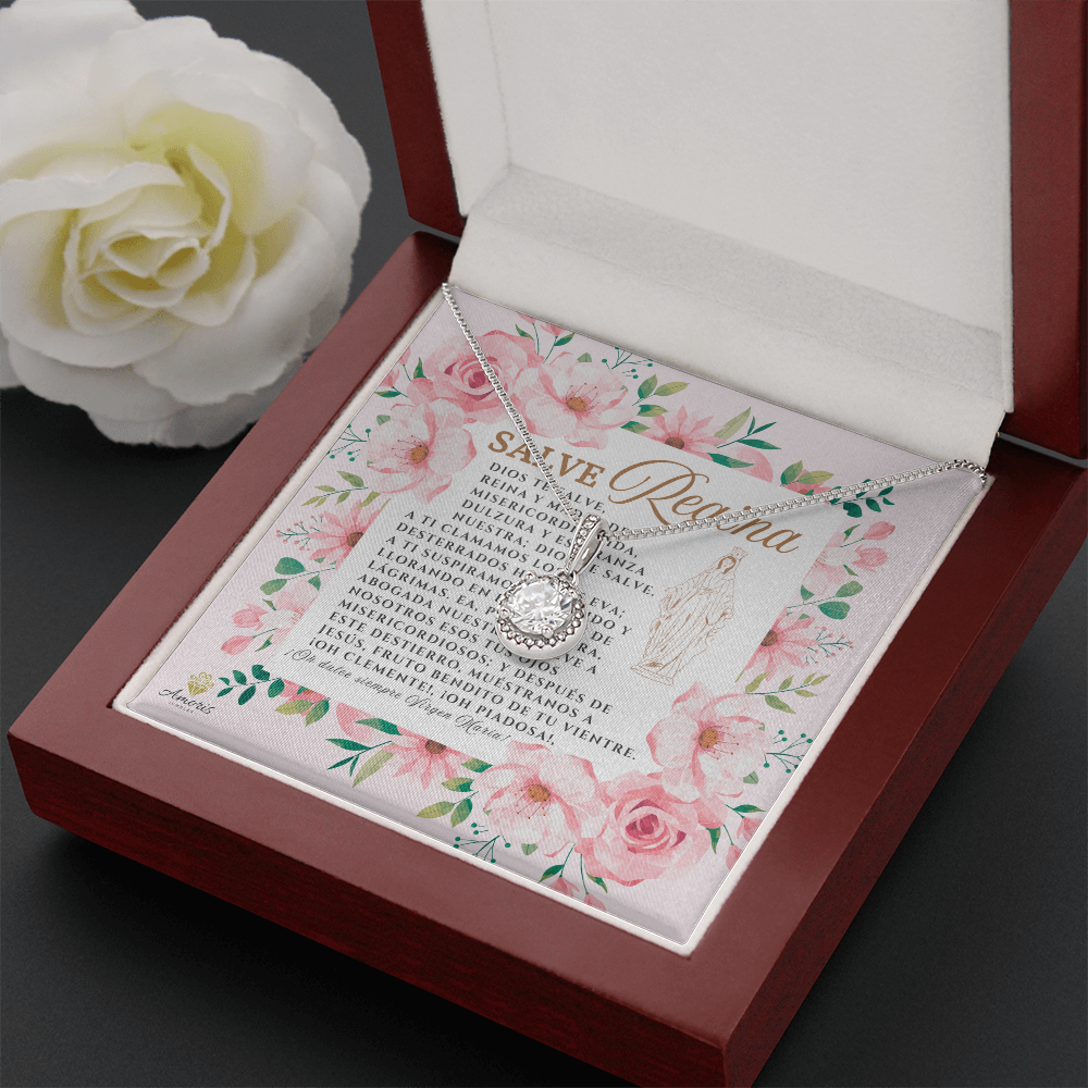 Collar Salve Regina Esperanza Eterna con Tarjeta de Oración en ESPAÑOL