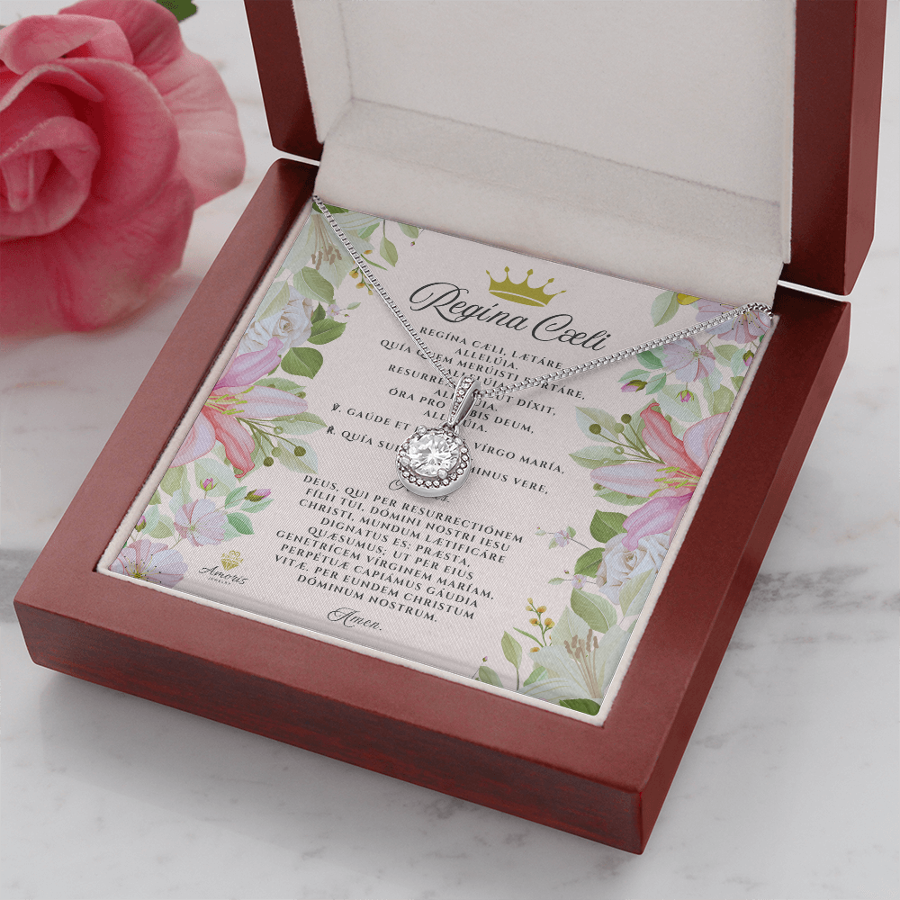Collar de Esperanza Eterna de Regína Cæli con tarjeta de oración en latín (con detalles)