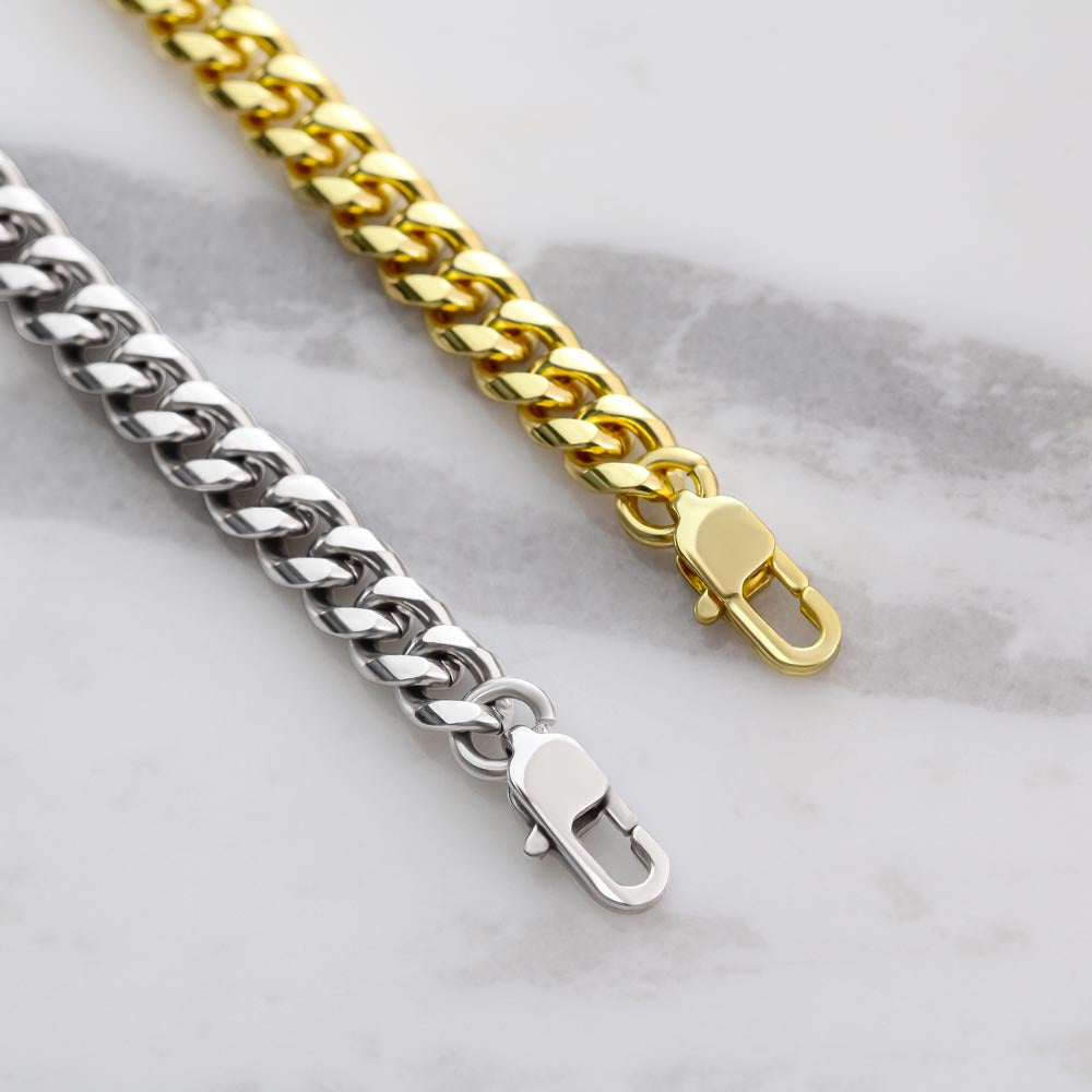 Congratulations Graduate Cuban Link Chain with Saint Catherine of Siena Quote