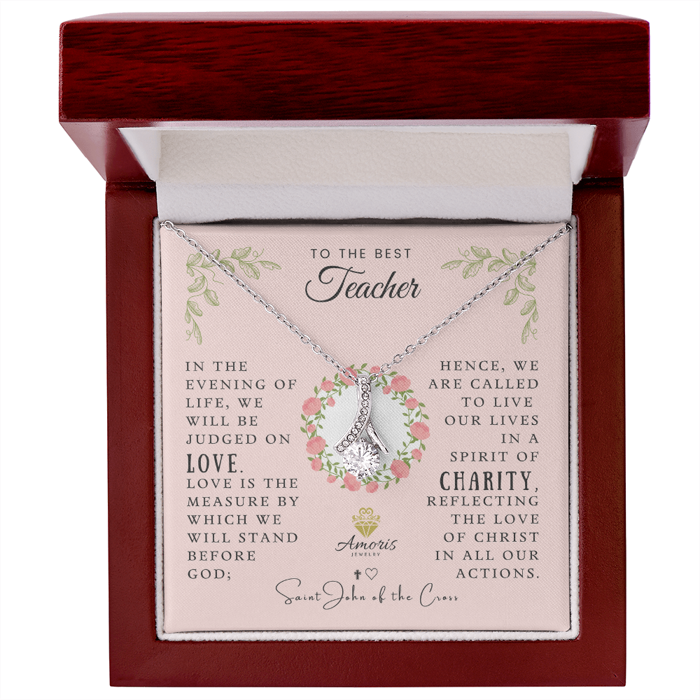 To the Best Teacher Necklace with Saint John of the Cross Quote