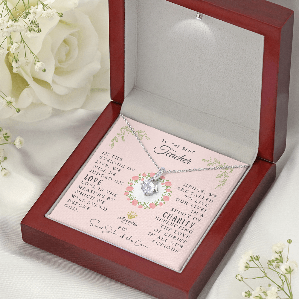 To the Best Teacher Necklace with Saint John of the Cross Quote