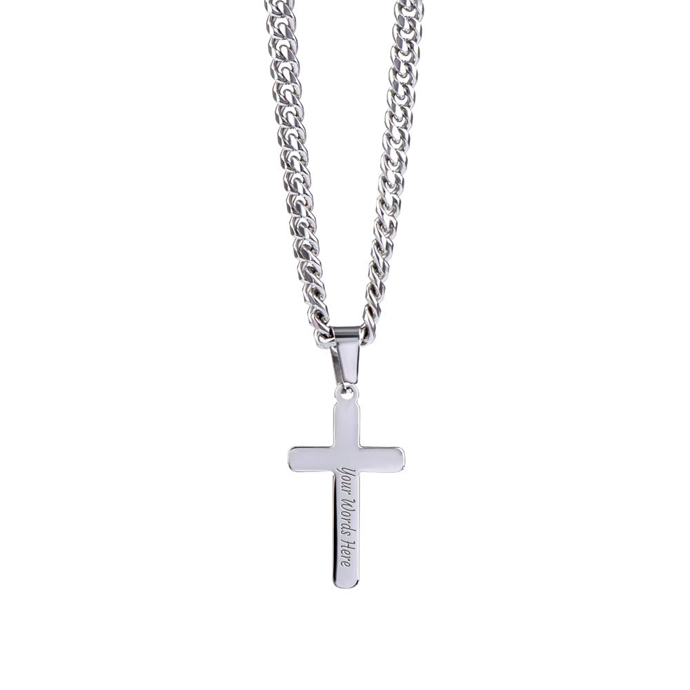 My Dear Grandson First Holy Communion Engraved Cross Necklace