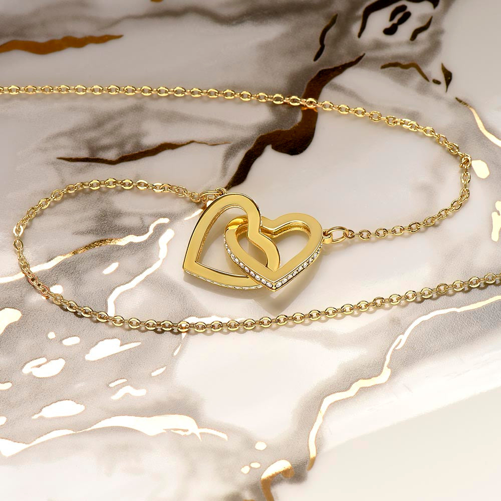 To My Bride Forever Interlocking Hearts Necklace with Message Card