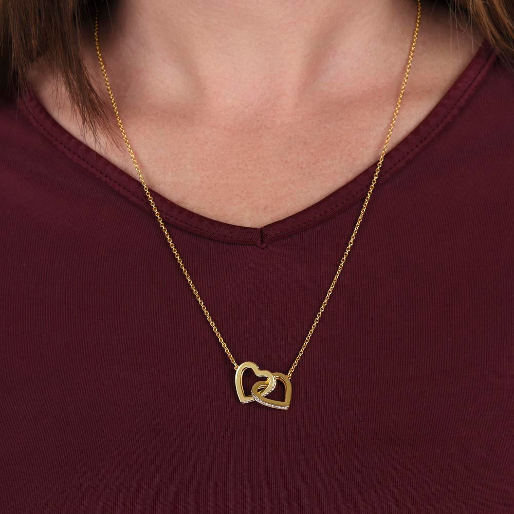 To My Goddaughter Interlocking Hearts Necklace with Message Card