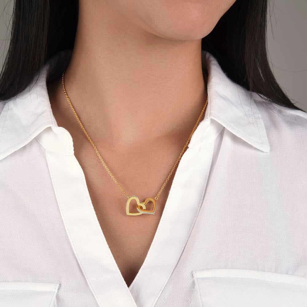 To My Bride Forever Interlocking Hearts Necklace with Message Card