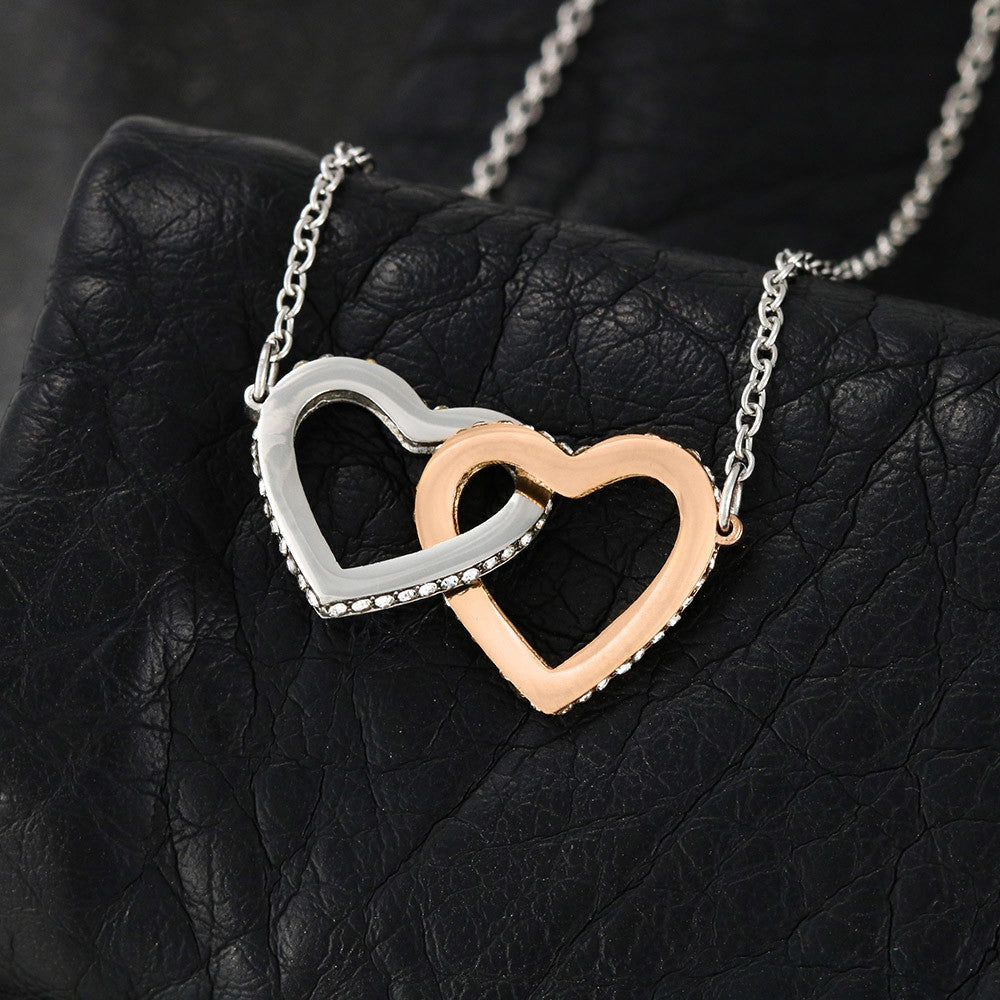 To My Bride Forever Interlocking Hearts Necklace with Message Card