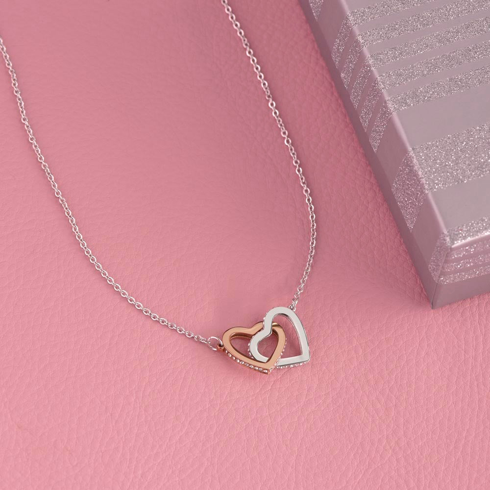 To My Goddaughter Interlocking Hearts Necklace with Message Card