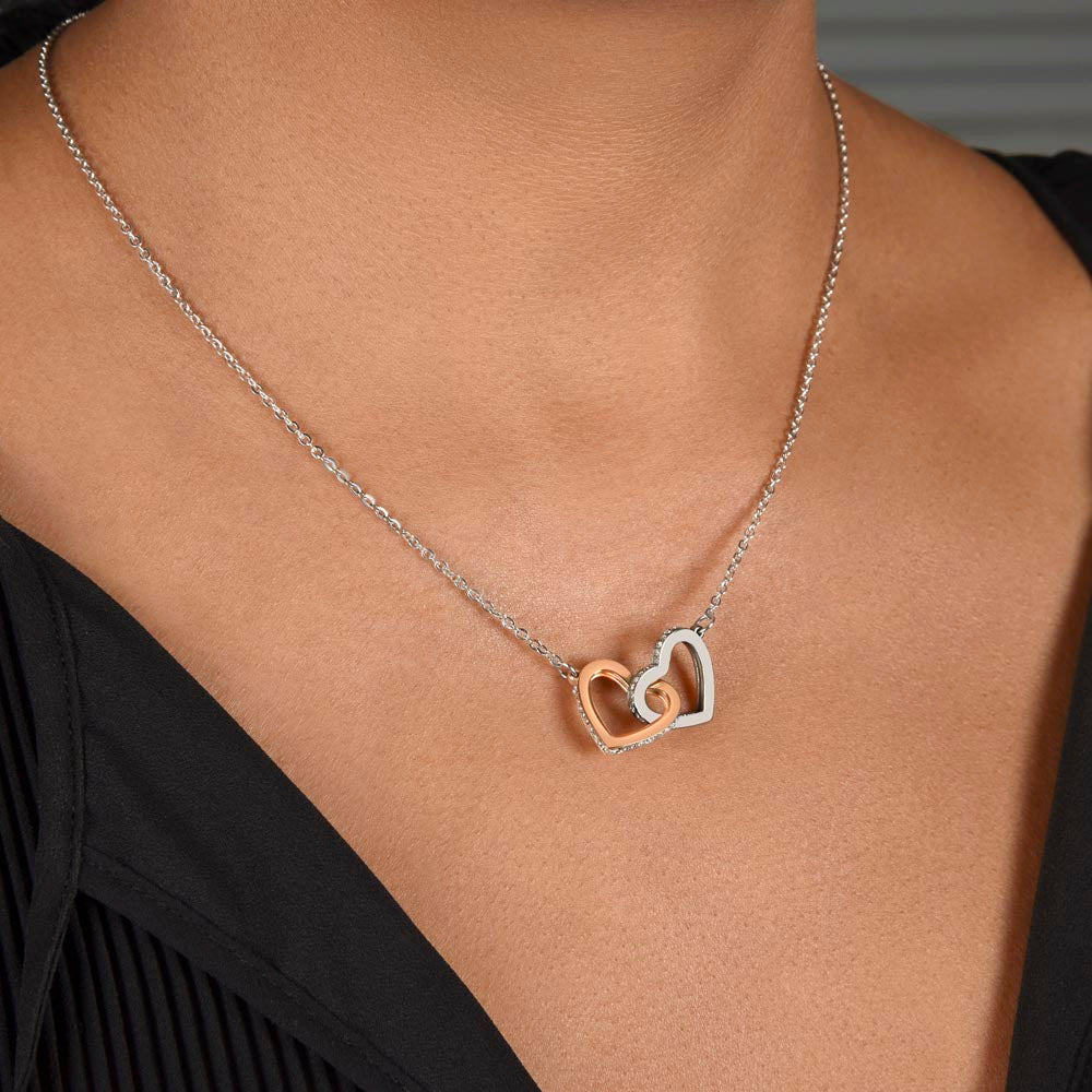 To My Goddaughter Interlocking Hearts Necklace with Message Card