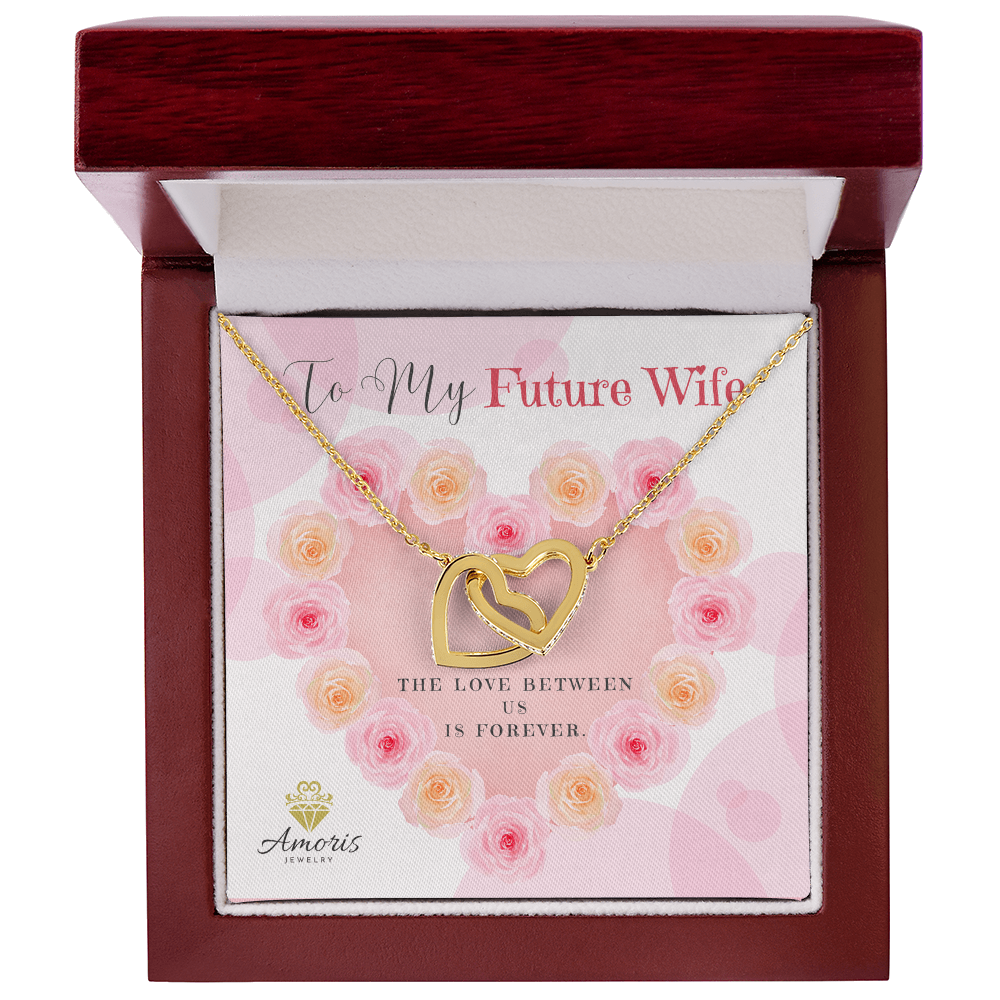 To My Future Wife Interlocking Hearts Necklace with Message Card