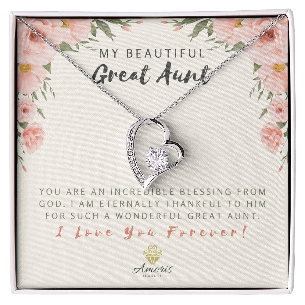 My Beautiful Great Aunt Forever Love Necklace with Message Card
