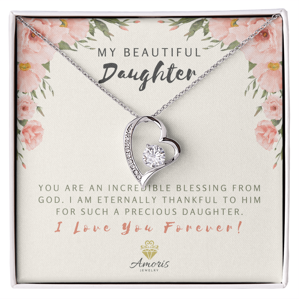 My Beautiful Daughter Forever Love Necklace with Message Card