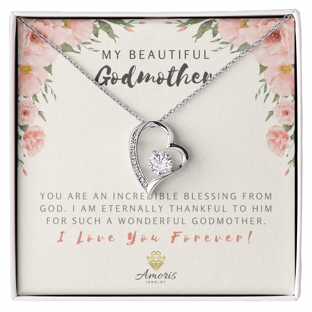 My Beautiful Godmother Forever Love Necklace with Message Card