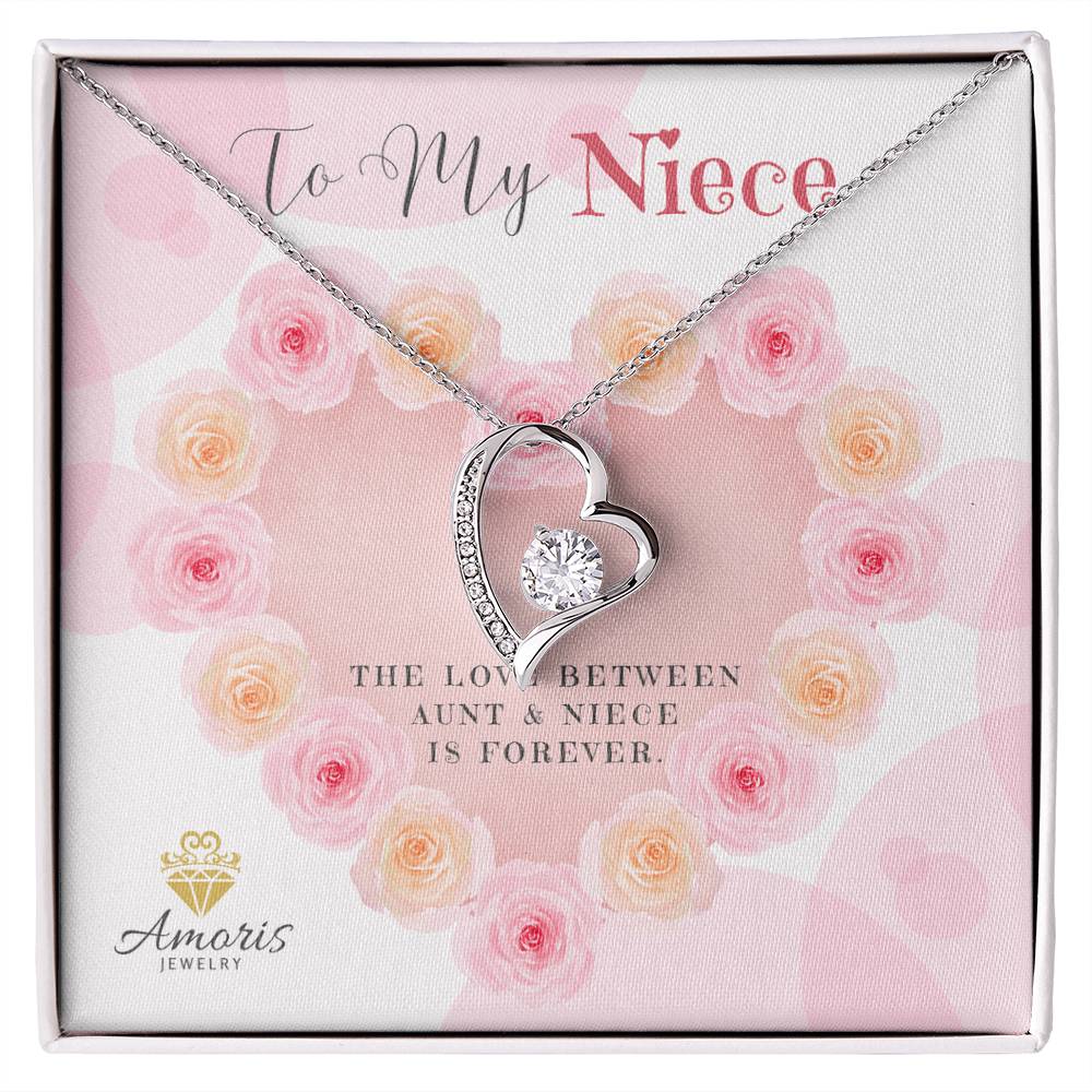 To My Niece "The Love Between Aunt and Niece is Forever" Necklace