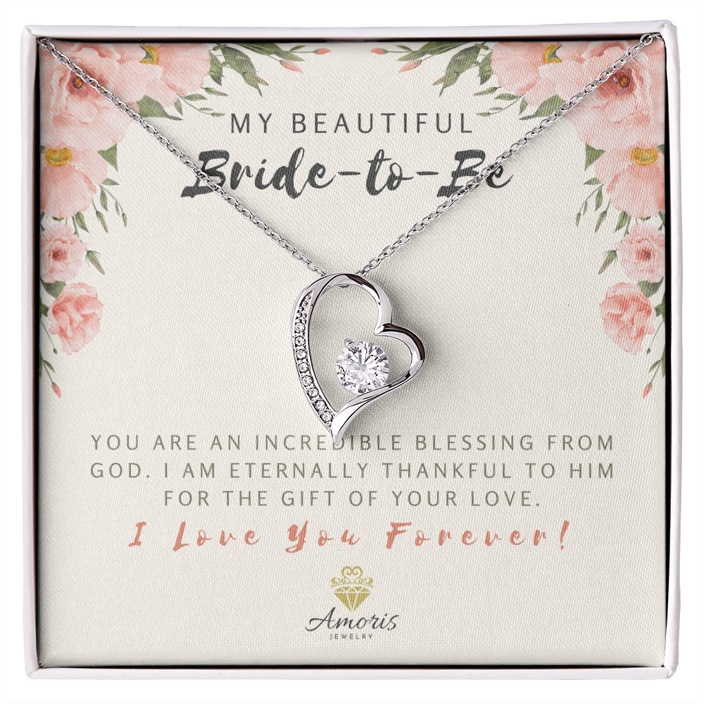 My Beautiful Bride-to-Be Forever Love Necklace with Message Card