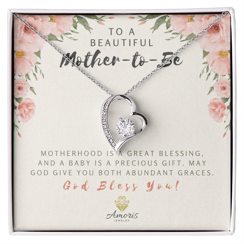 To A Beautiful Mother-to-Be Forever Love Necklace with Message Card