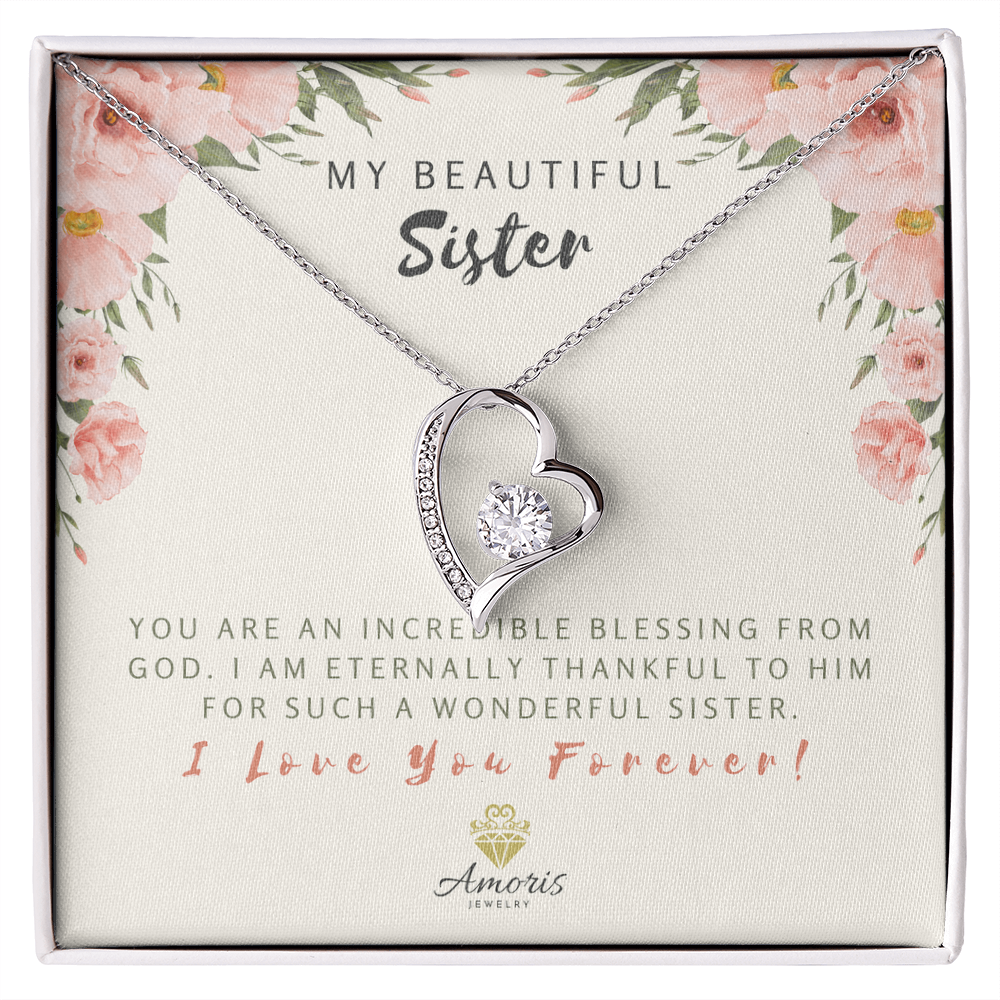 My Beautiful Sister Forever Love Necklace with Message Card
