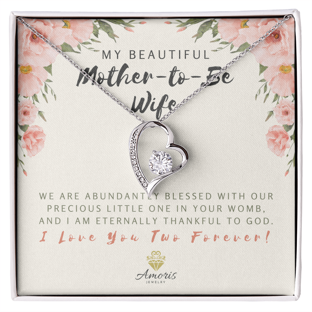 My Beautiful Mother-to-Be Wife Forever Love Necklace with Message Card