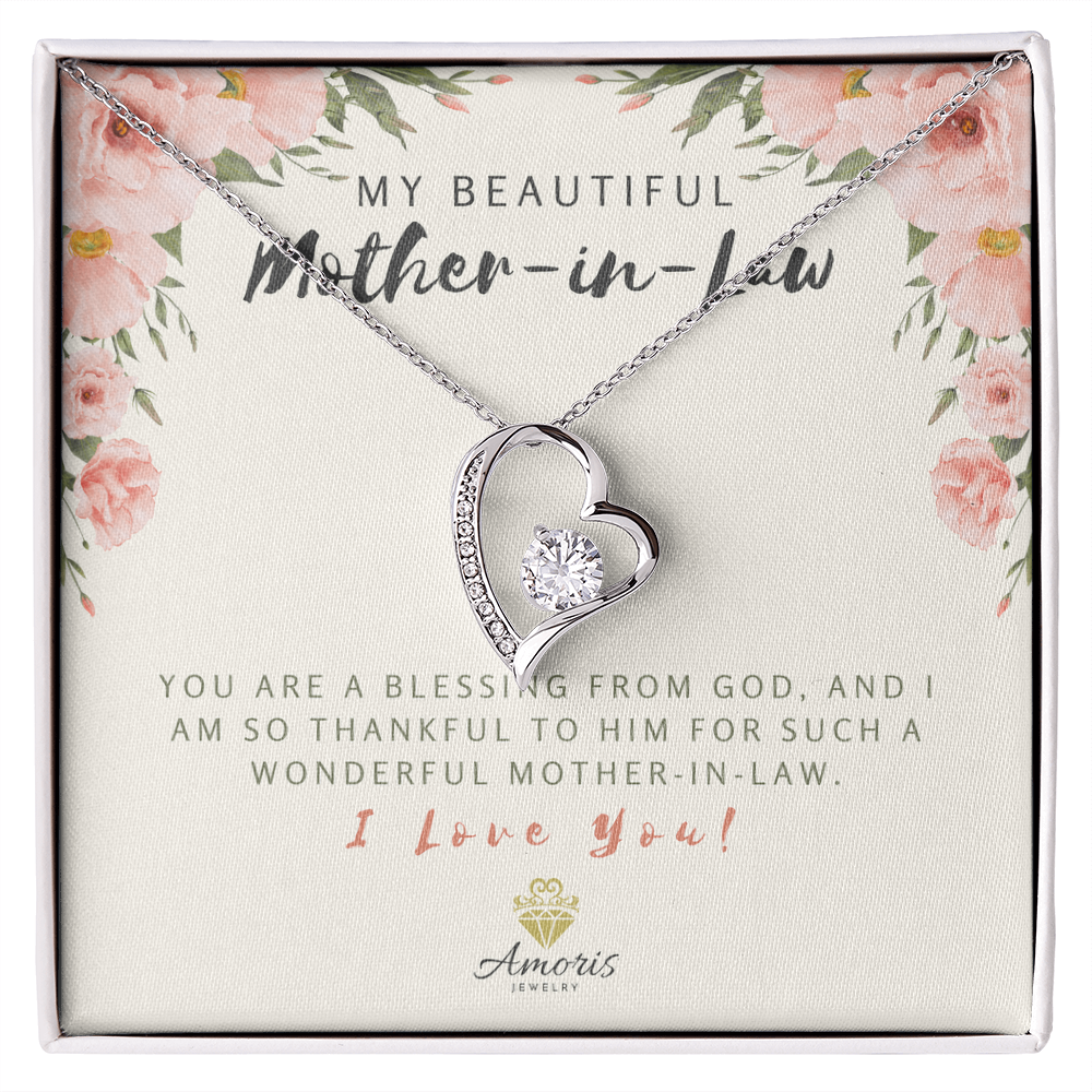 My Beautiful Mother-in-Law Forever Love Necklace with Message Card