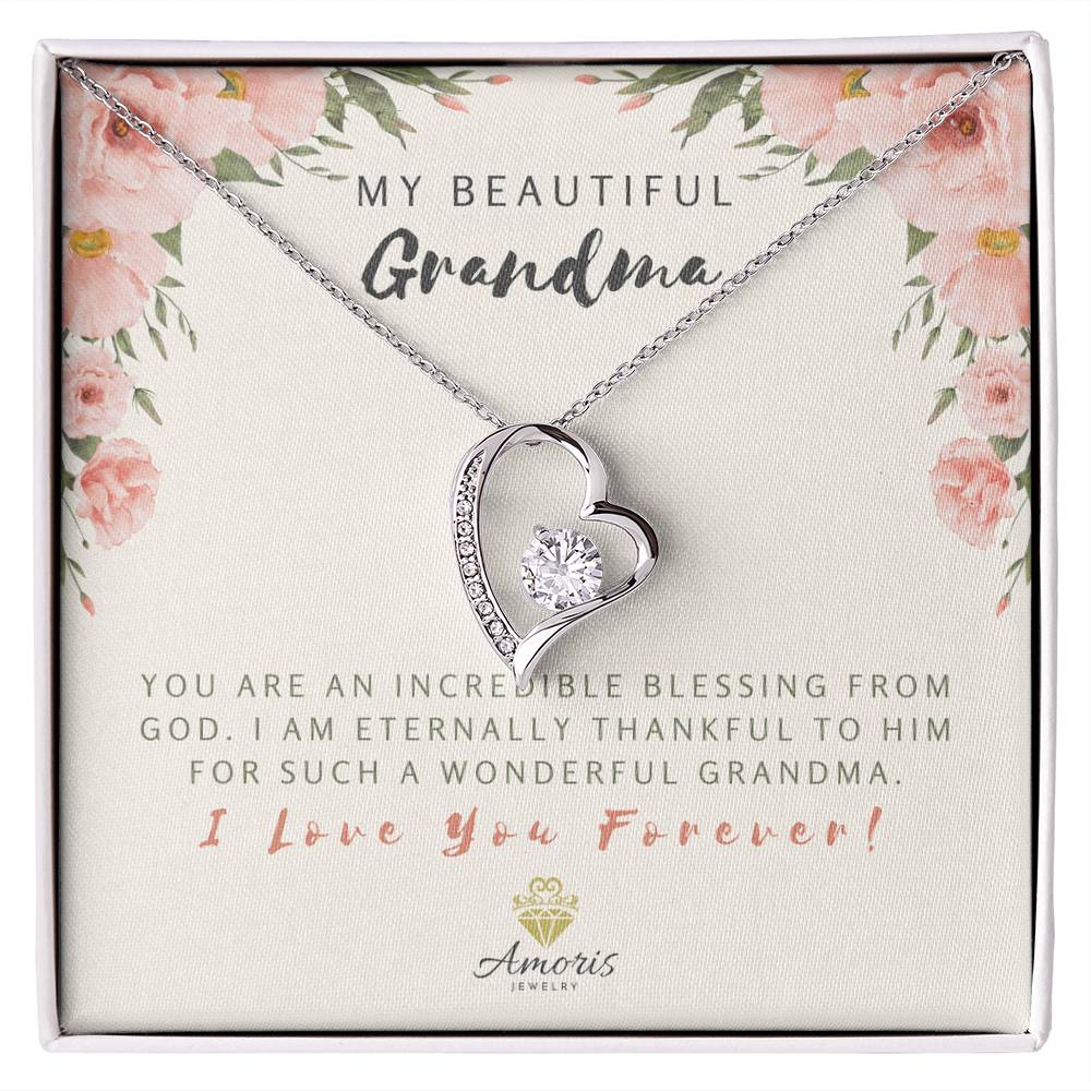 My Beautiful Grandma Forever Love Necklace with Message Card