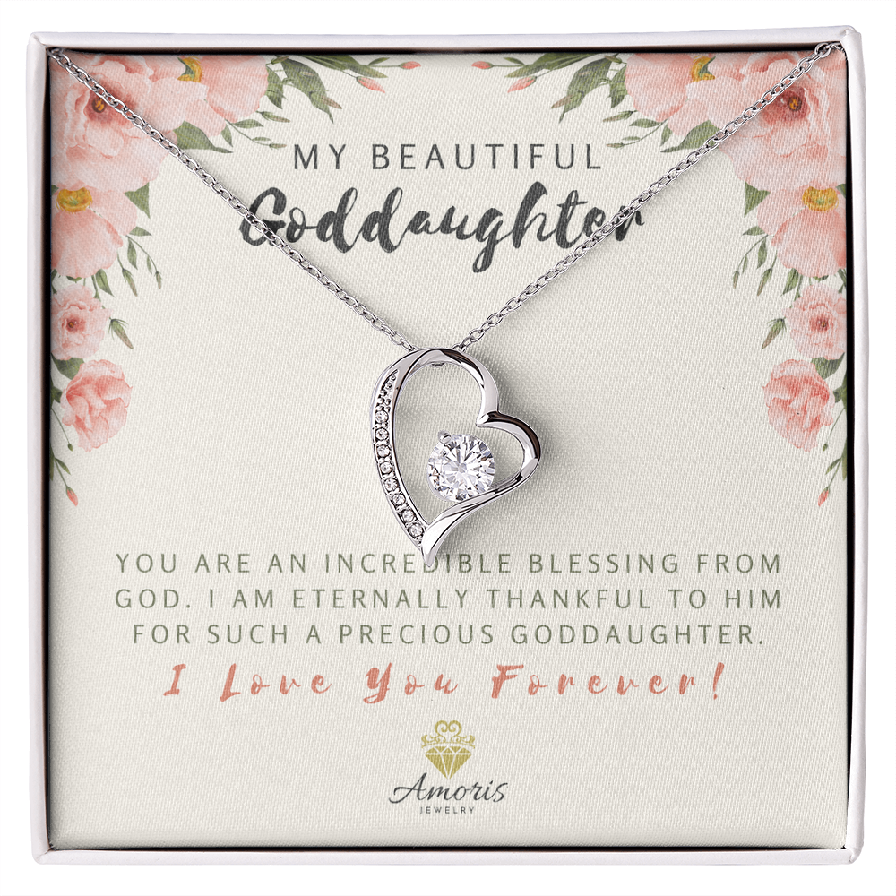 My Beautiful Goddaughter Forever Love Necklace with Message Card